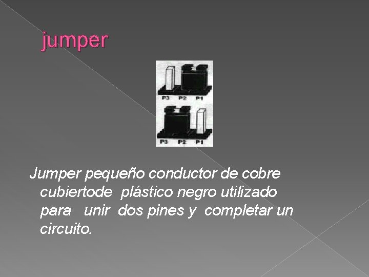 jumper Jumper pequeño conductor de cobre cubiertode plástico negro utilizado para unir dos pines
