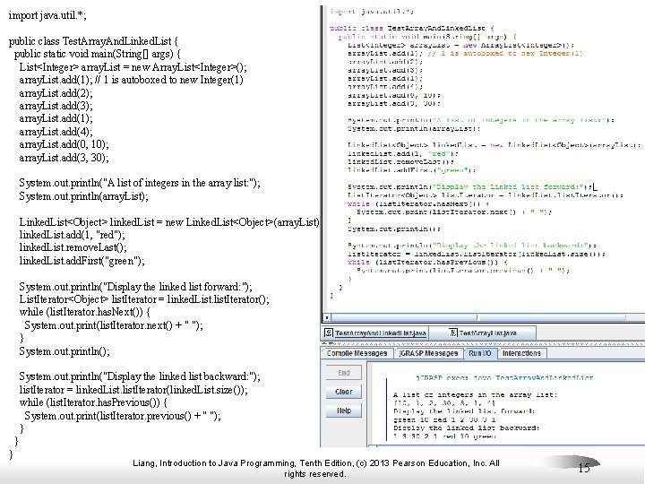 import java. util. *; public class Test. Array. And. Linked. List { public static