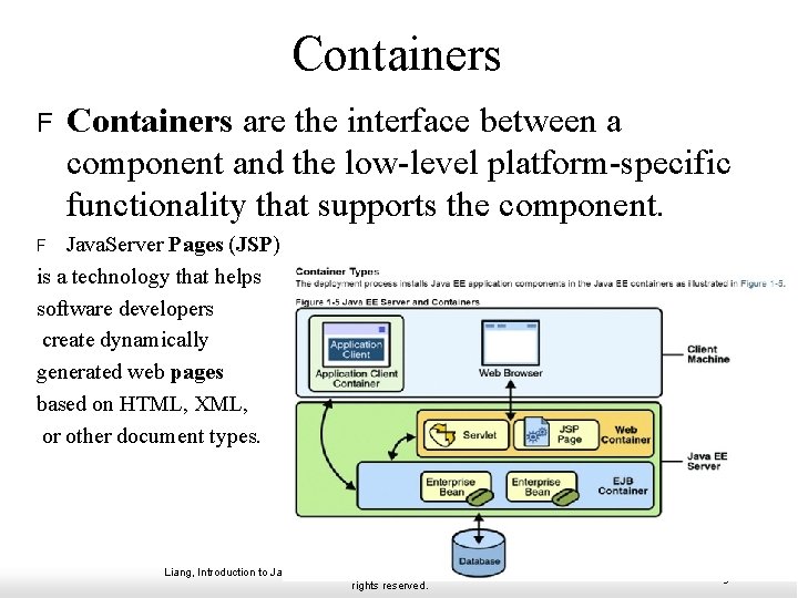 Containers F Containers are the interface between a component and the low-level platform-specific functionality