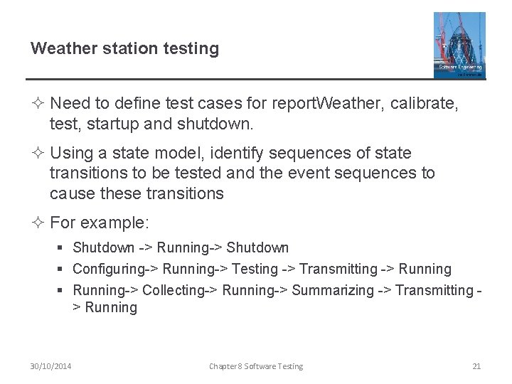 Weather station testing ² Need to define test cases for report. Weather, calibrate, test,