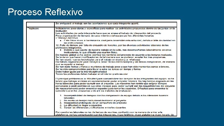 Proceso Reflexivo 