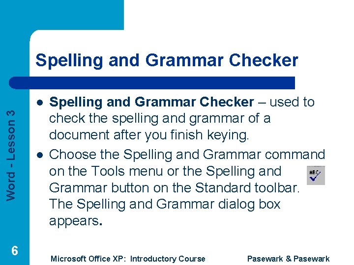 Spelling and Grammar Checker Word - Lesson 3 l 6 l Spelling and Grammar