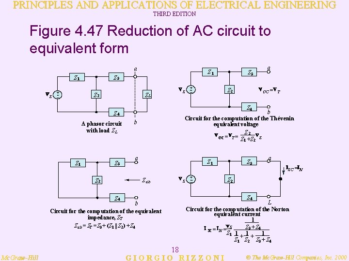 PRINCIPLES AND APPLICATIONS OF ELECTRICAL ENGINEERING THIRD EDITION Figure 4. 47 Reduction of AC