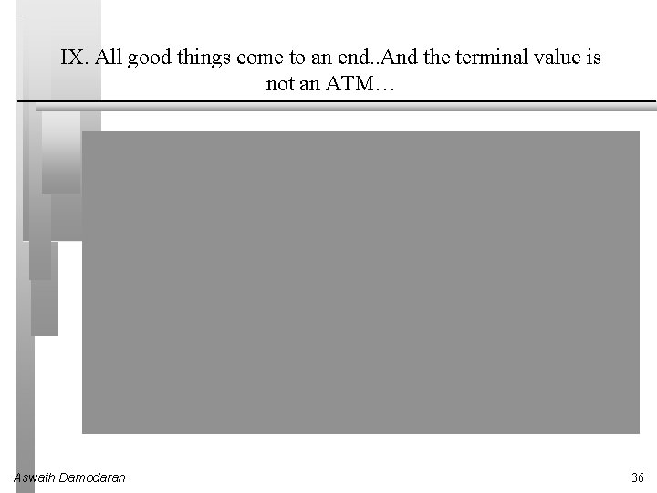 IX. All good things come to an end. . And the terminal value is