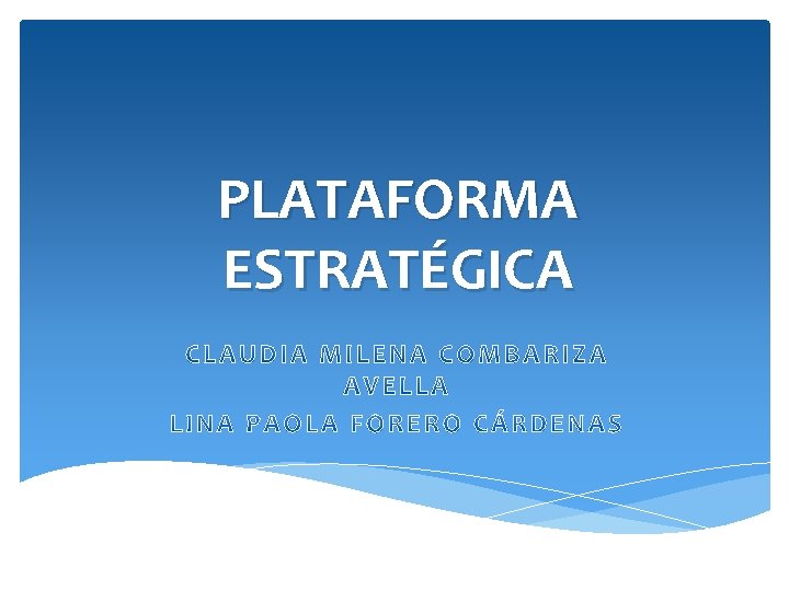 PLATAFORMA ESTRATÉGICA 