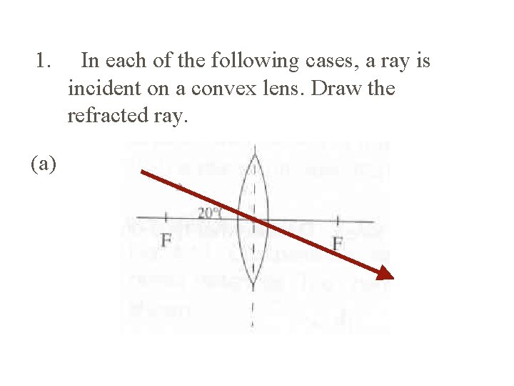 1. (a) In each of the following cases, a ray is incident on a