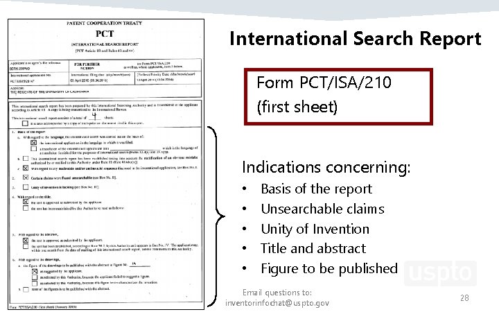 International Search Report Form PCT/ISA/210 (first sheet) Indications concerning: • • • Basis of International Search Report Form PCT/ISA/210 (first sheet) Indications concerning: • • • Basis of