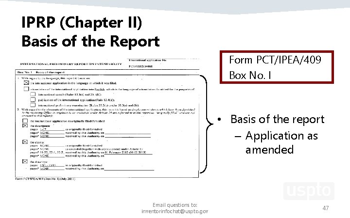 IPRP (Chapter II) Basis of the Report Form PCT/IPEA/409 Box No. I • Basis IPRP (Chapter II) Basis of the Report Form PCT/IPEA/409 Box No. I • Basis