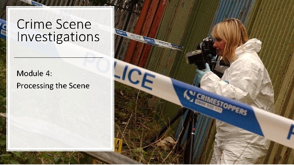 Crime Scene Investigations Module 4: Processing the Scene 