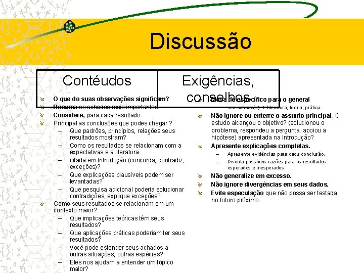 Discussão Contéudos Exigências, Mova de específico para o general conselhos O que do suas Discussão Contéudos Exigências, Mova de específico para o general conselhos O que do suas