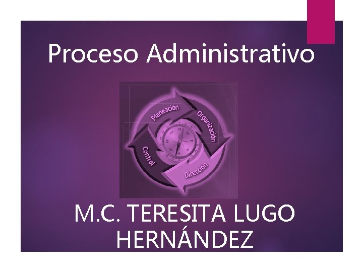 Proceso Administrativo M. C. TERESITA LUGO HERNÁNDEZ 