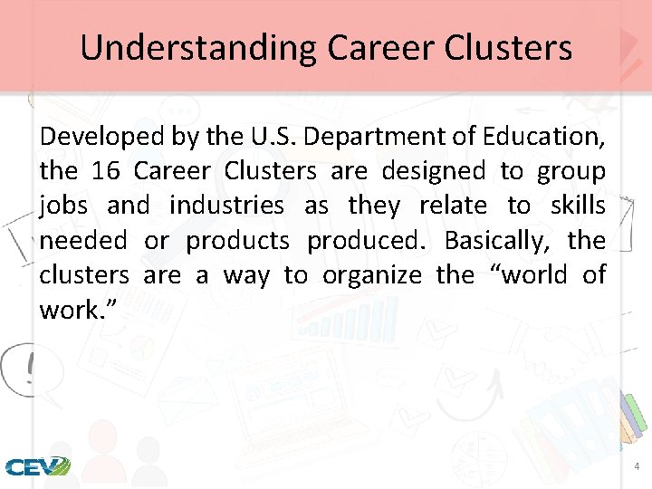 Understanding Career Clusters Developed by the U. S. Department of Education, the 16 Career