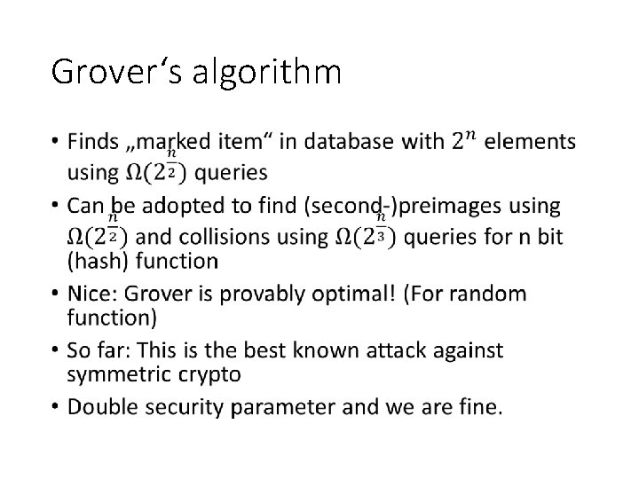 Grover‘s algorithm • 