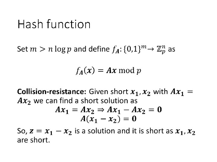 Hash function • 