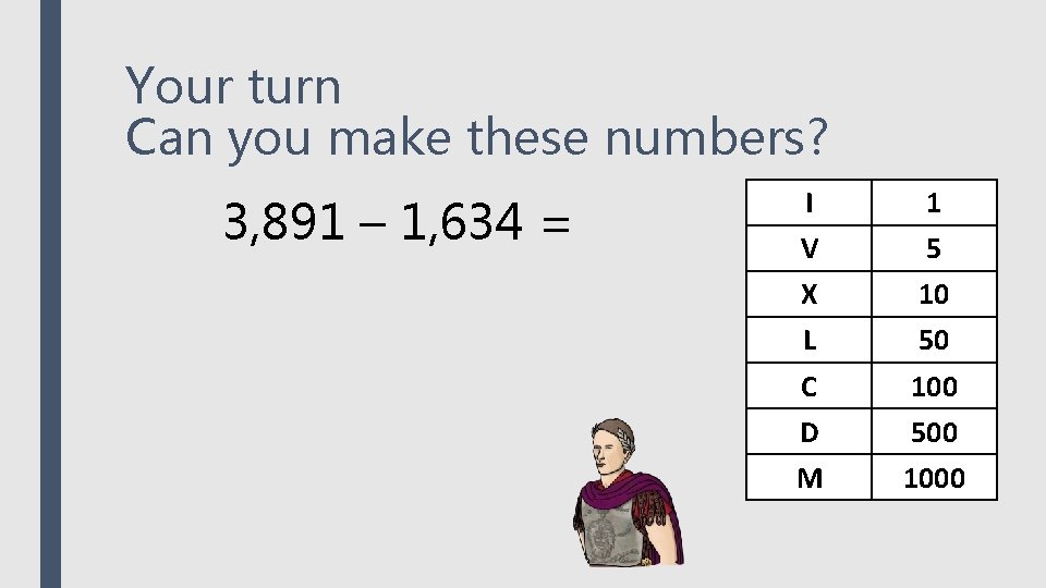 Your turn Can you make these numbers? 3, 891 – 1, 634 = I Your turn Can you make these numbers? 3, 891 – 1, 634 = I
