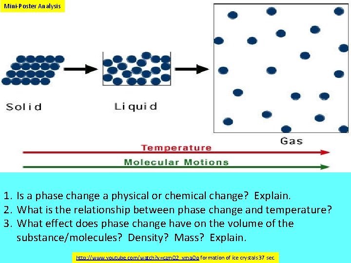 Mini Poster Analysis 1. Is a phase change a physical or chemical change? Explain.