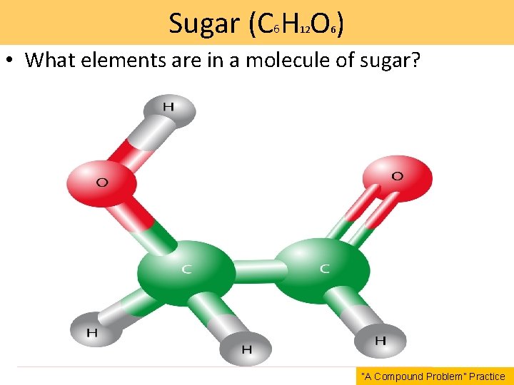 Sugar (C 6 H O ) 12 6 • What elements are in a