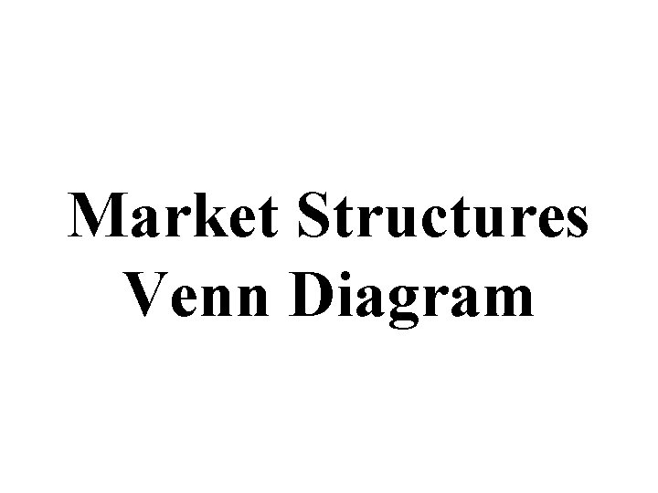 Market Structures Venn Diagram 