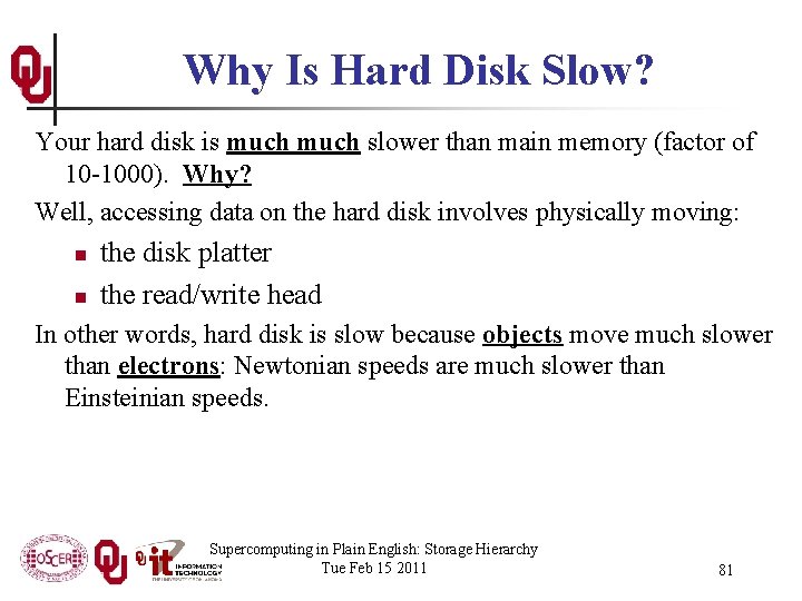 Why Is Hard Disk Slow? Your hard disk is much slower than main memory