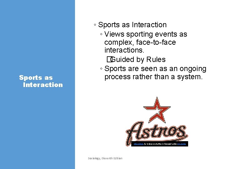 Sports as Interaction ◦ Views sporting events as complex, face-to-face interactions. �Guided by Rules