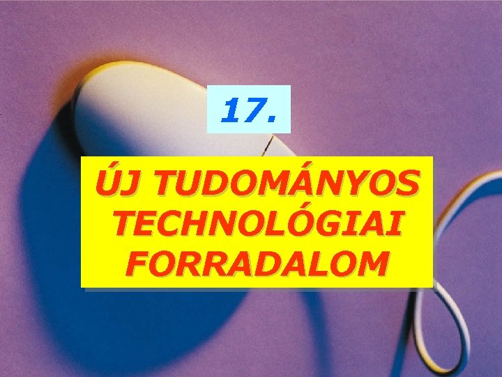 17. ÚJ TUDOMÁNYOS TECHNOLÓGIAI FORRADALOM 