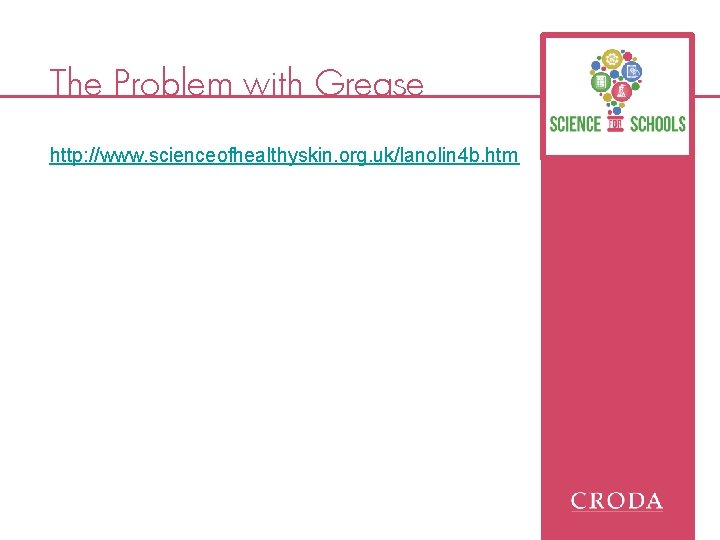 The Problem with Grease http: //www. scienceofhealthyskin. org. uk/lanolin 4 b. htm 