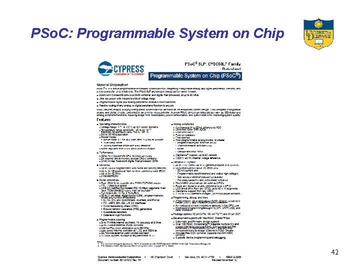 PSo. C: Programmable System on Chip 42 