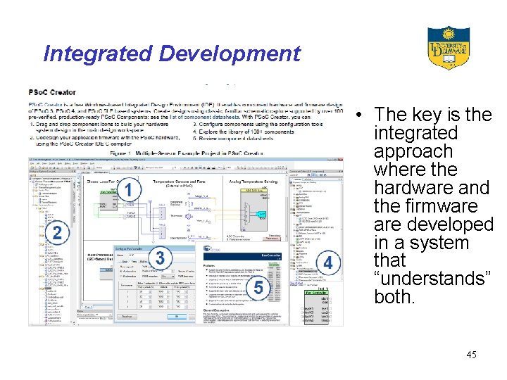 Integrated Development • The key is the integrated approach where the hardware and the