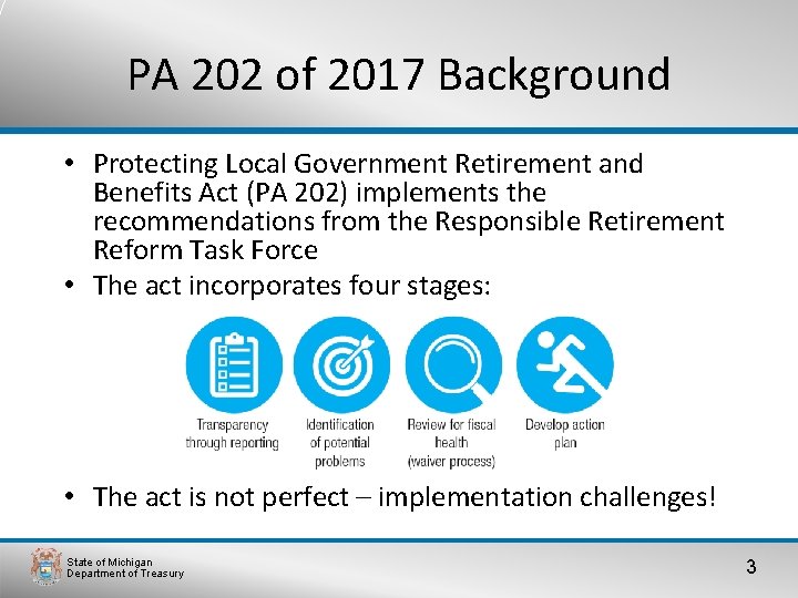 PA 202 of 2017 Background • Protecting Local Government Retirement and Benefits Act (PA