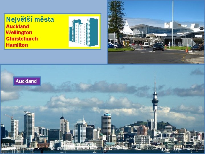 Největší města Auckland Wellington Christchurch Hamilton Auckland 