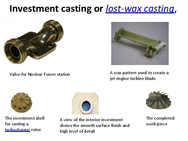 Investment casting or lost-wax casting, Valve for Nuclear Power station The investment shell for