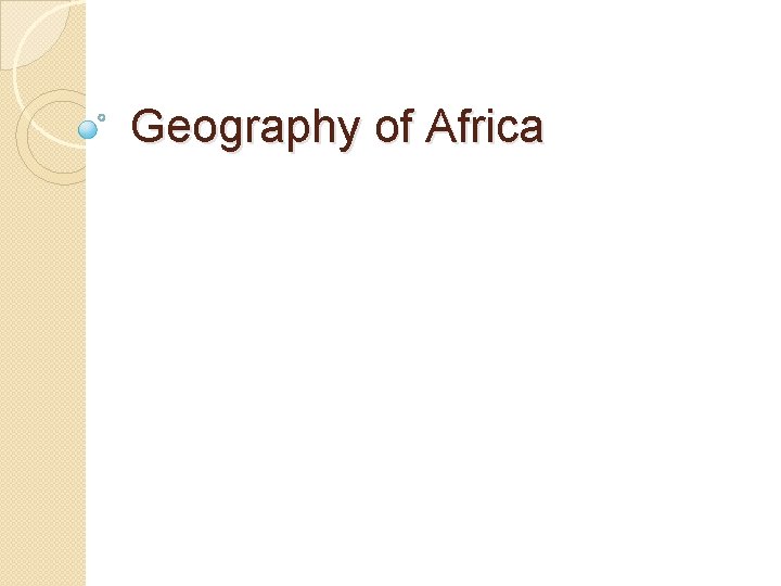 Geography of Africa 