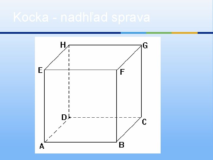 Kocka - nadhľad sprava 