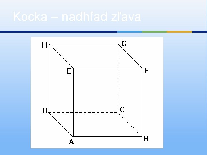 Kocka – nadhľad zľava 