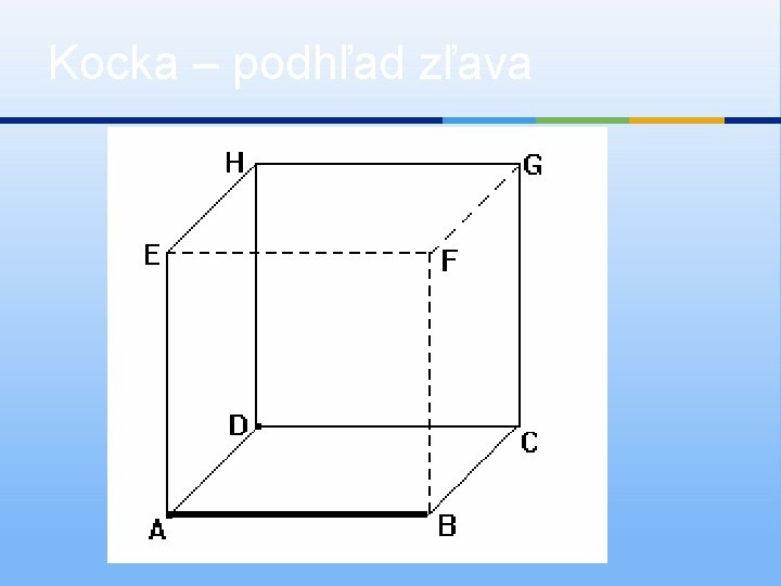 Kocka – podhľad zľava 