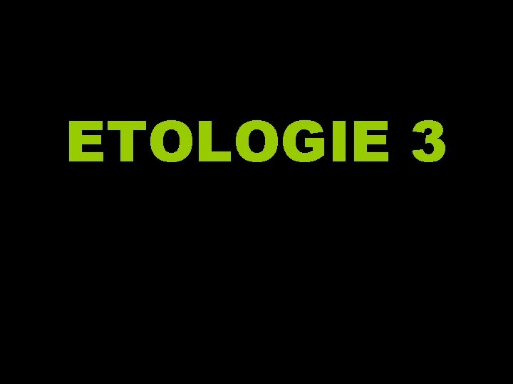 ETOLOGIE 3 