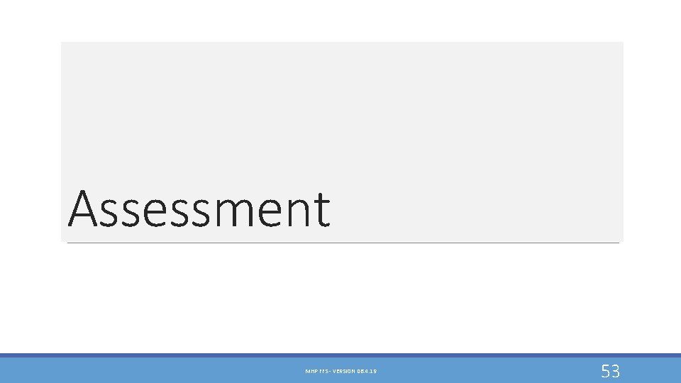 Assessment MHP FFS - VERSION 06. 4. 19 53 Assessment MHP FFS - VERSION 06. 4. 19 53