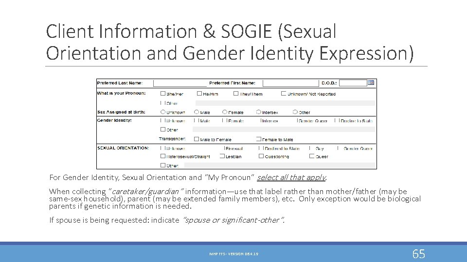 Client Information & SOGIE (Sexual Orientation and Gender Identity Expression) For Gender Identity, Sexual Client Information & SOGIE (Sexual Orientation and Gender Identity Expression) For Gender Identity, Sexual