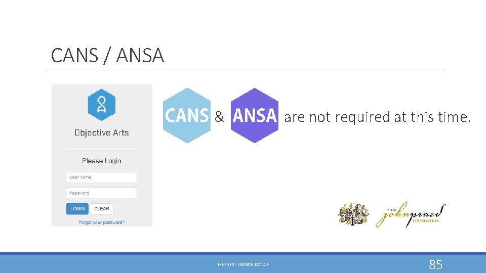 CANS / ANSA is not & MHP FFS - VERSION 06. 4. 19 are CANS / ANSA is not & MHP FFS - VERSION 06. 4. 19 are