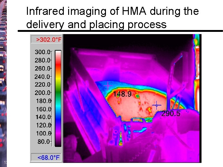 Infrared imaging of HMA during the delivery and placing process 13 