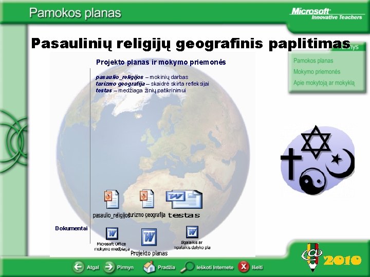 Pasaulinių religijų geografinis paplitimas Projekto planas ir mokymo priemonės pasaulio_religijos – mokinių darbas turizmo