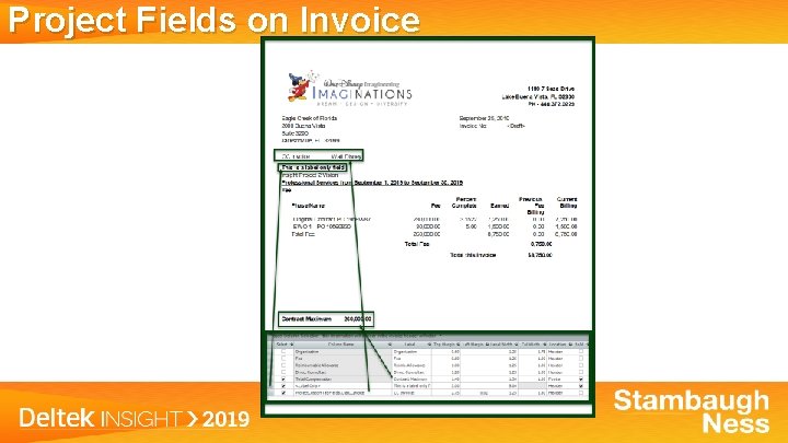 Project Fields on Invoice 
