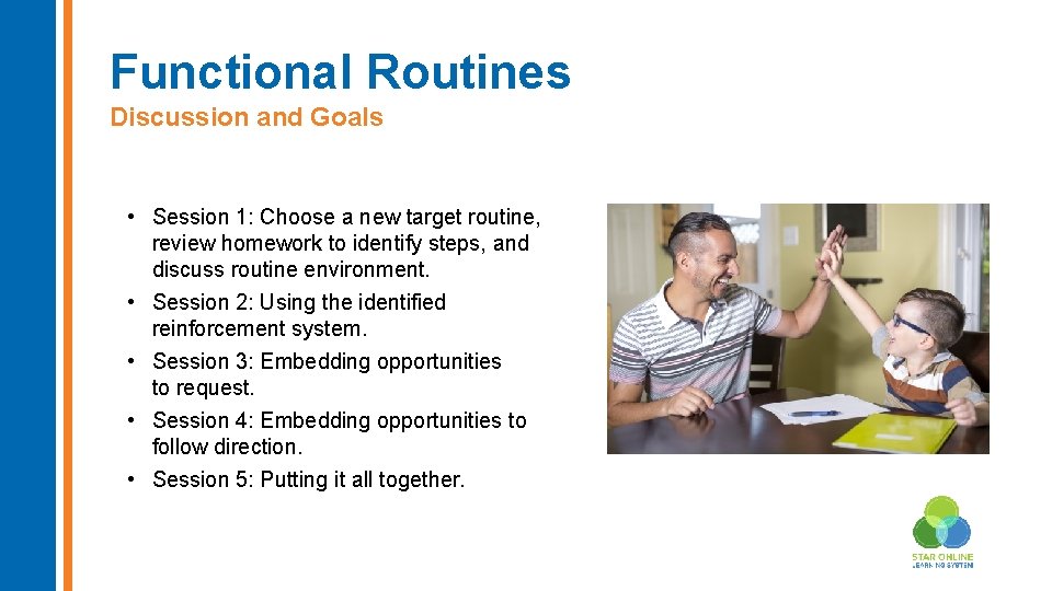Functional Routines Discussion and Goals • Session 1: Choose a new target routine, review