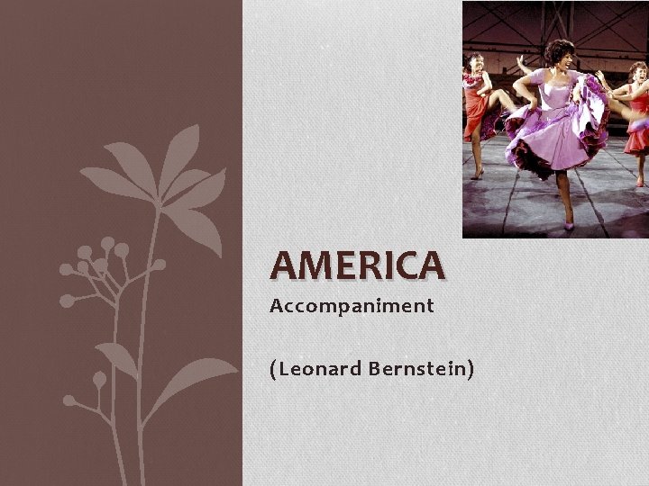 AMERICA Accompaniment (Leonard Bernstein) 