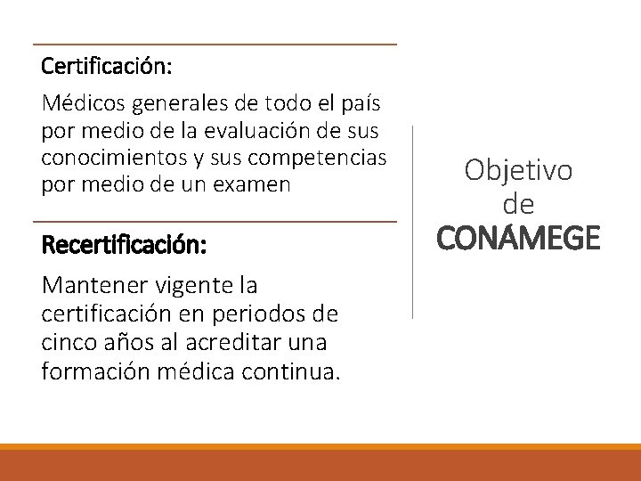 Certificación: Médicos generales de todo el país por medio de la evaluación de sus