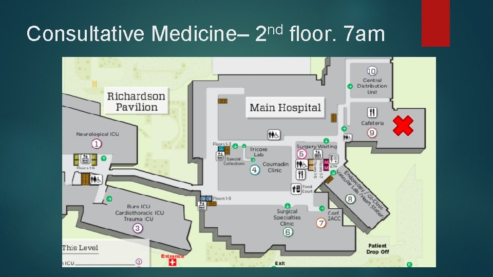 Consultative Medicine– nd 2 floor. 7 am 