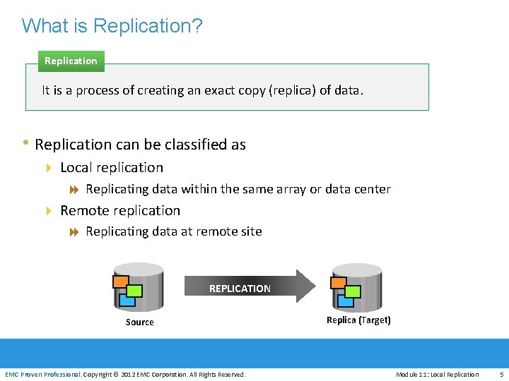 What is Replication? Replication It is a process of creating an exact copy (replica)