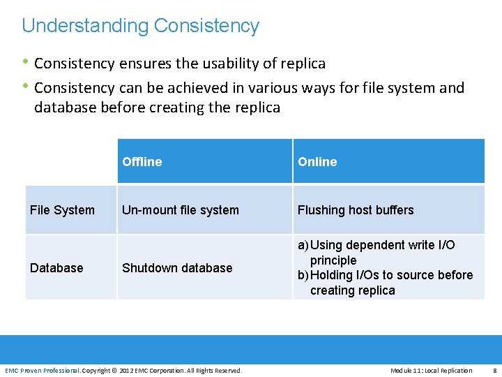 Understanding Consistency • Consistency ensures the usability of replica • Consistency can be achieved