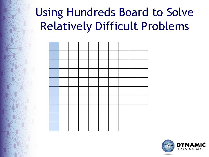 Using Hundreds Board to Solve Relatively Difficult Problems 