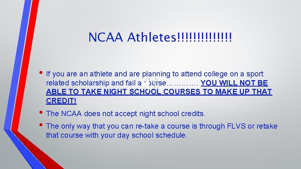 NCAA Athletes!!!!!!! • If you are an athlete and are planning to attend college